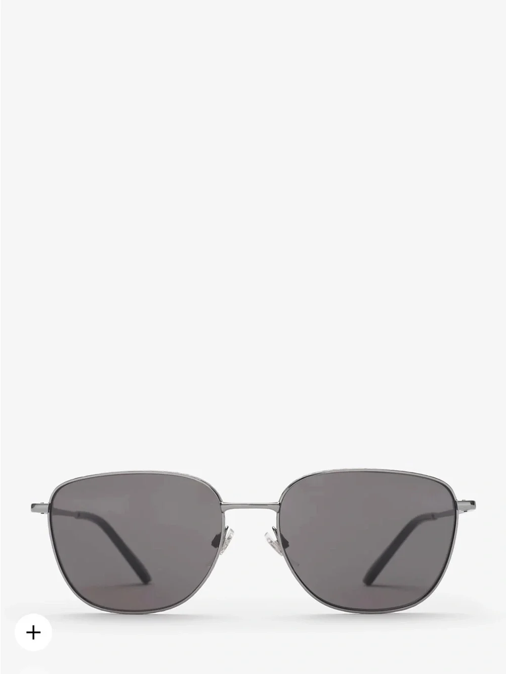 Metal Check Square Sunglasses Gunmetal grey